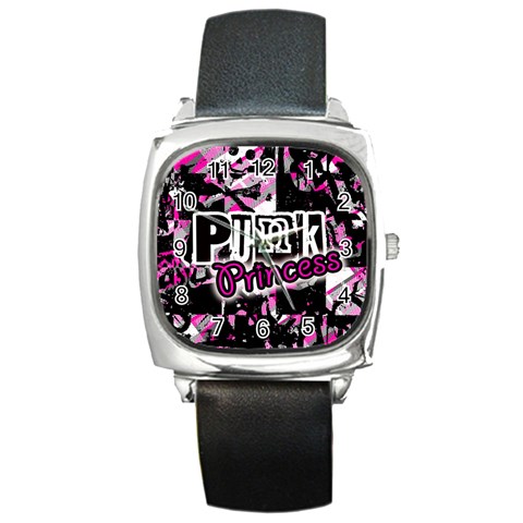 Punk Princess Square Metal Watch from ArtsNow.com Front