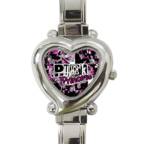 Punk Princess Heart Italian Charm Watch from ArtsNow.com Front