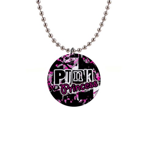 Punk Princess 1  Button Necklace from ArtsNow.com Front