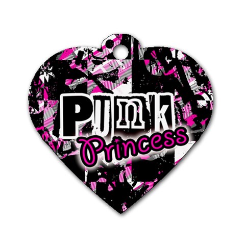 Punk Princess Dog Tag Heart (Two Sides) from ArtsNow.com Front