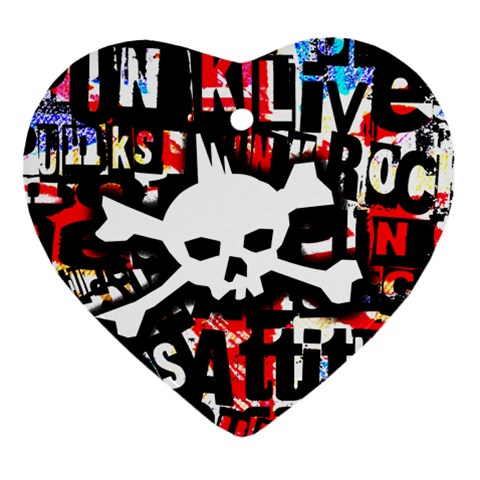Punk Skull Ornament (Heart) from ArtsNow.com Front