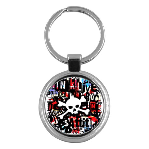 Punk Skull Key Chain (Round) from ArtsNow.com Front