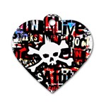 Punk Skull Dog Tag Heart (One Side)