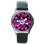 Punk Skull Princess Round Metal Watch