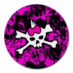 Punk Skull Princess Round Mousepad