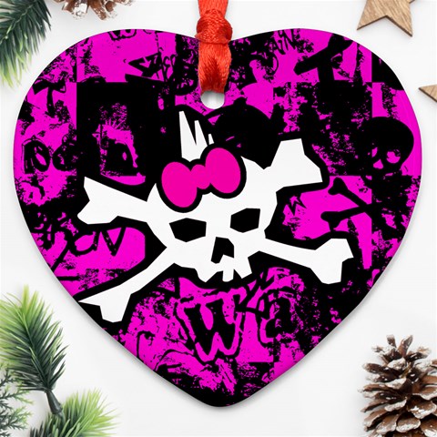 Punk Skull Princess Ornament (Heart) from ArtsNow.com Front