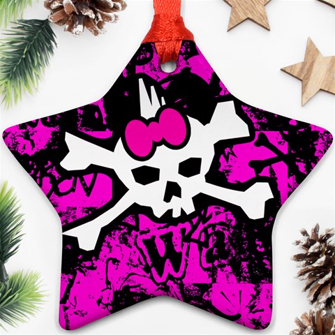 Punk Skull Princess Ornament (Star) from ArtsNow.com Front