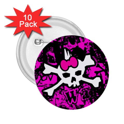 Punk Skull Princess 2.25  Button (10 pack) from ArtsNow.com Front