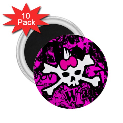 Punk Skull Princess 2.25  Magnet (10 pack) from ArtsNow.com Front