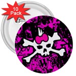 Punk Skull Princess 3  Button (10 pack)