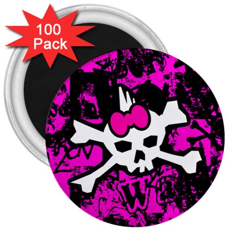 Punk Skull Princess 3  Magnet (100 pack) from ArtsNow.com Front