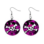 Punk Skull Princess 1  Button Earrings