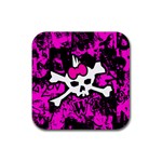 Punk Skull Princess Rubber Coaster (Square)