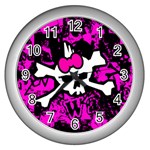 Punk Skull Princess Wall Clock (Silver)