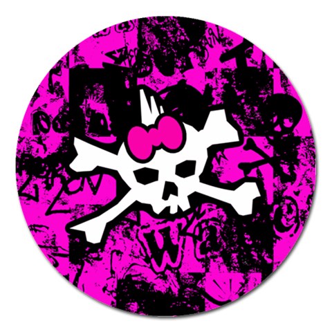 Punk Skull Princess Magnet 5  (Round) from ArtsNow.com Front