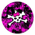 Punk Skull Princess Magnet 5  (Round)