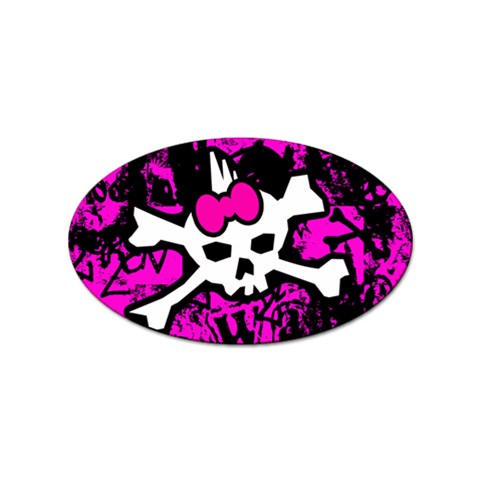 Punk Skull Princess Sticker Oval (10 pack) from ArtsNow.com Front