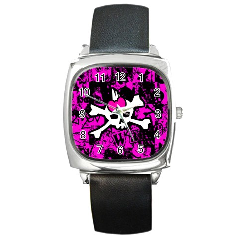 Punk Skull Princess Square Metal Watch from ArtsNow.com Front