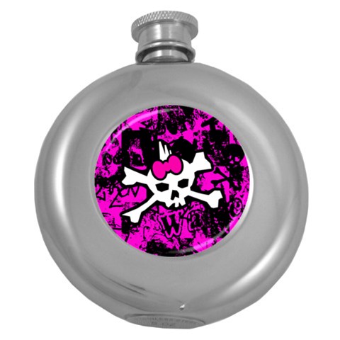 Punk Skull Princess Hip Flask (5 oz) from ArtsNow.com Front
