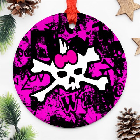 Punk Skull Princess Round Ornament (Two Sides) from ArtsNow.com Front