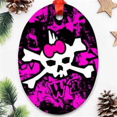 Punk Skull Princess Oval Ornament (Two Sides) from ArtsNow.com Front