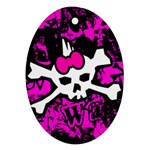 Punk Skull Princess Oval Ornament (Two Sides)