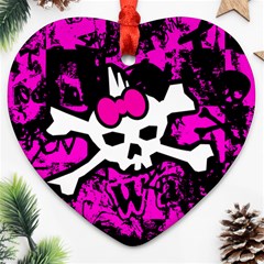 Punk Skull Princess Heart Ornament (Two Sides) from ArtsNow.com Front