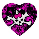 Punk Skull Princess Heart Ornament (Two Sides)