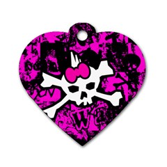 Punk Skull Princess Dog Tag Heart (Two Sides) from ArtsNow.com Front