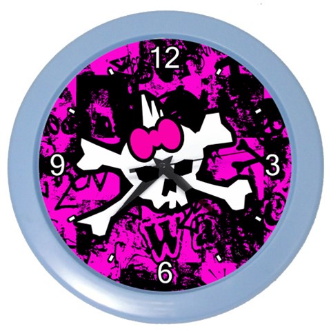 Punk Skull Princess Color Wall Clock from ArtsNow.com Front