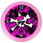 Punk Skull Princess Color Wall Clock