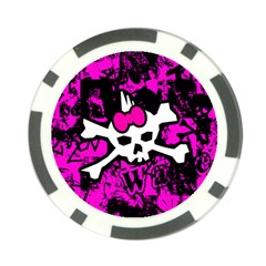 Punk Skull Princess Poker Chip Card Guard from ArtsNow.com Front