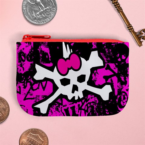 Punk Skull Princess Mini Coin Purse from ArtsNow.com Front