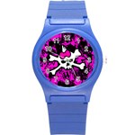 Punk Skull Princess Round Plastic Sport Watch Small