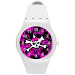 Punk Skull Princess Round Plastic Sport Watch Medium