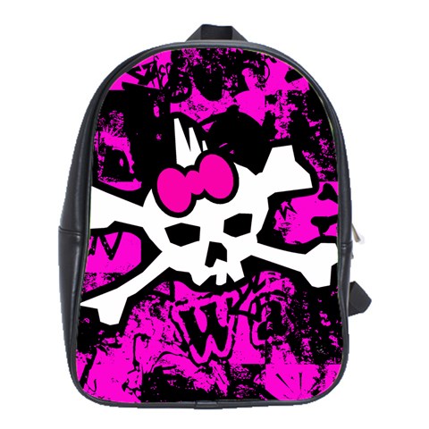 Punk Skull Princess School Bag (XL) from ArtsNow.com Front