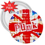 Punk Union Jack 3  Button (10 pack)