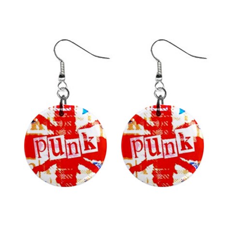 Punk Union Jack 1  Button Earrings from ArtsNow.com Front