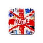 Punk Union Jack Rubber Square Coaster (4 pack)