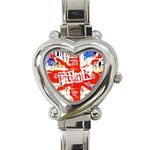 Punk Union Jack Heart Italian Charm Watch