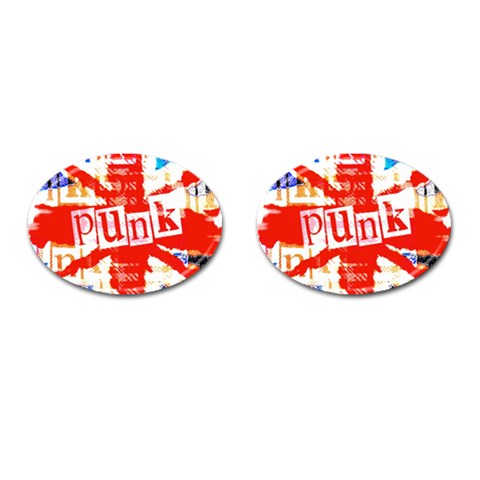 Punk Union Jack Cufflinks (Oval) from ArtsNow.com Front(Pair)