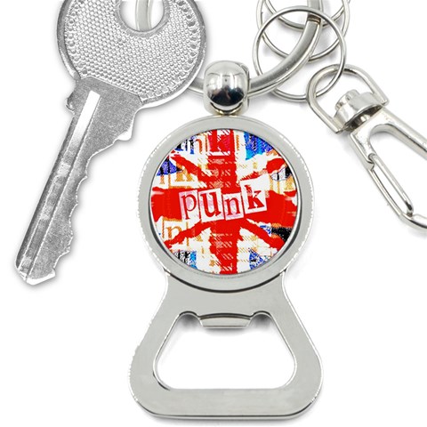 Punk Union Jack Bottle Opener Key Chain from ArtsNow.com Front