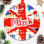 Punk Union Jack Round Ornament (Two Sides)