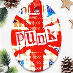 Punk Union Jack Oval Ornament (Two Sides)