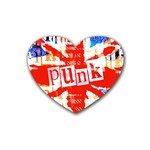 Punk Union Jack Rubber Coaster (Heart)