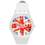 Punk Union Jack Round Plastic Sport Watch Medium