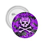 Purple Girly Skull 2.25  Button