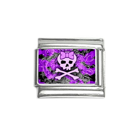 Purple Girly Skull Italian Charm (9mm) from ArtsNow.com Front