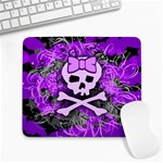 Purple Girly Skull Large Mousepad