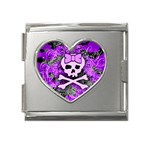 Purple Girly Skull Mega Link Heart Italian Charm (18mm)